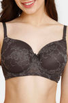 Rosaline Padded Wired 3/4th Coverage Lace Bra - Forged Iron — thumbnail 4